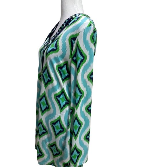 Macbeth Collection by Margaret Jospeh's Cover-up Size M Geometric Pattern Hooded - Picture 7 of 8